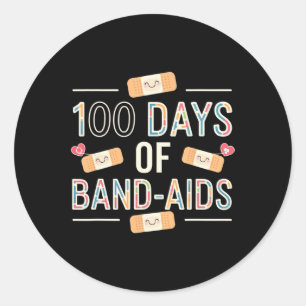 Sticker Rond 100 Jours Aides de bande 100e École Infirmière Enf