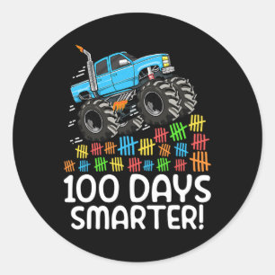 Sticker Rond 100 Jours Camion Monster Smarter 100 Jours D'École