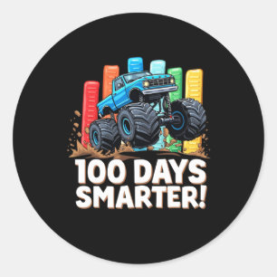 Sticker Rond 100 Jours Camion Monster Smarter 100 Jours D'École