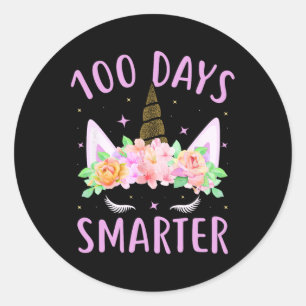Sticker Rond 100 Jours Costume Enfants Unicorne Smarter 100e Jo