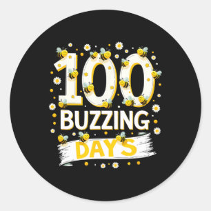 Sticker Rond 100 Jours D'Abeilles Scolaires 100 Jours De Flamba