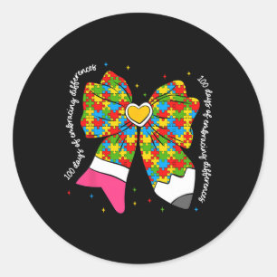 Sticker Rond 100 Jours D'Acceptation Des Différences Coquette B