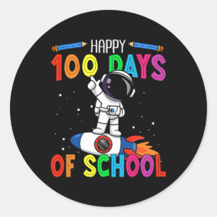 Sticker Rond 100 Jours D'Amateurs D'Astronaut À L'École
