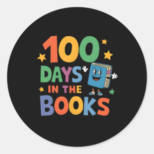 Sticker Rond 100 Jours Dans Les Livres Lecture 100 Jour De L'Éc