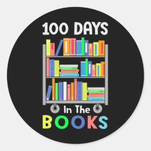 Sticker Rond 100 Jours Dans Les Livres Lecture Bibliothécaire P