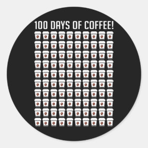 Sticker Rond 100 Jours D'Appréciation De L'Enseignant De Café 1