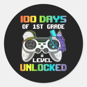 Sticker Rond 100 Jours De 1Ere Classe Jeu Déverrouillé Vidéo G