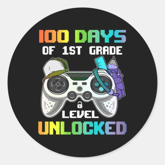 Sticker Rond 100 Jours De 1Ere Classe Jeu Déverrouillé Vidéo G (Devant)