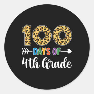 Sticker Rond 100 jours de 4e année enseignant élève 100e jour s
