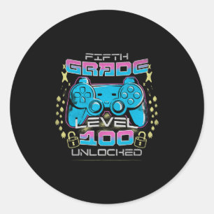Sticker Rond 100 Jours De 5E Année De L'École Vidéo Déverrouill