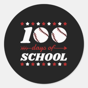 Sticker Rond 100 Jours De Baseball Scolaire