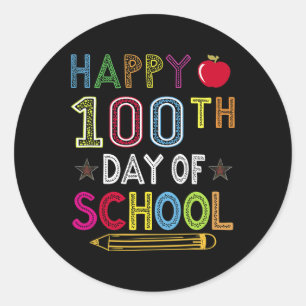 Sticker Rond 100 Jours De Cadeau Scolaire Enfants Pour L'Étudia
