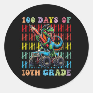 Sticker Rond 100 Jours De Camion Monster 100E Jour De Scho
