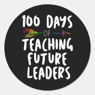 Sticker Rond 100 Jours de Conception d'École Cadeau Pour Enseig