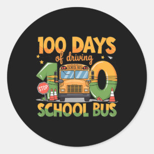 Sticker Rond 100 Jours De Conduite Des Conducteurs De Bus Scola