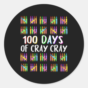 Sticker Rond 100 Jours De Cray Crayons Joyeux 100 Jours D'École