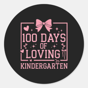 Sticker Rond 100 jours de fille de maternelle 100ème jour d'éco