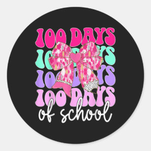 Sticker Rond 100 Jours De Filles D'École Enseignant 100E Jour D