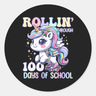 Sticker Rond 100 Jours De Filles D'École Enseignant 100ème Jour