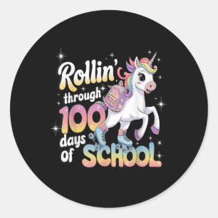 Sticker Rond 100 Jours De Filles D'École Enseignant 100ème Jour