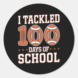 Sticker Rond 100 Jours De Football Scolaire Garçons Enfants Enf