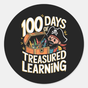 Sticker Rond 100 Jours De Garçons D'École Enseignant 100ème Jou