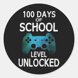 Sticker Rond 100 Jours De Jeux Vidéo De Gamer École Niveau Déve