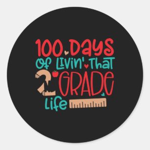 Sticker Rond 100 Jours de la vie de 2e année de Livin 100 Jours