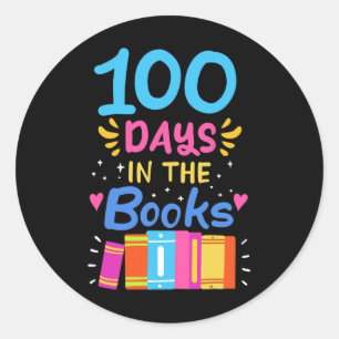 Sticker Rond 100 Jours De Lecture Étudiante De L'École
