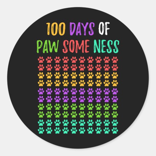 Sticker Rond 100 jours de l'enseignant étudiant scolaire 45 (Devant)