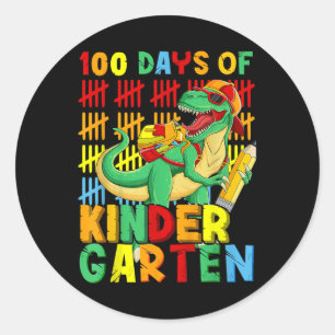 Sticker Rond 100 Jours De Maternelle Dinosaure 100E Jour De
