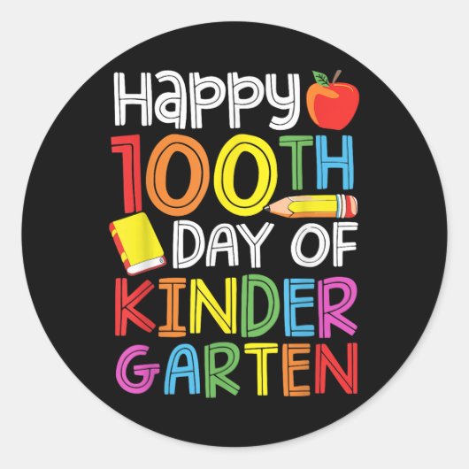 Sticker Rond 100 Jours De Maternelle Enseignant Enfants 100E Jo (Devant)