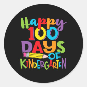 Sticker Rond 100 Jours De Maternelle Enseignant Et Enfants Colo