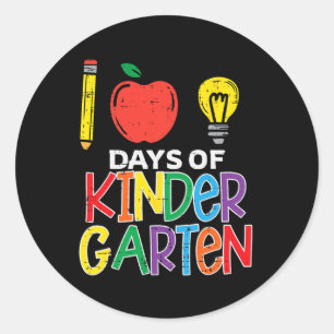 Sticker Rond 100 Jours De Maternelle Pomme 100ème Jour Enseigna