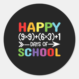 Sticker Rond 100 Jours De Mathématiques Scolaire Équation Ensei