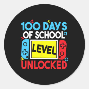 Sticker Rond 100 Jours De Niveau Scolaire Déverrouillé Jeu 100E