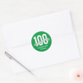 Sticker Rond 100 jours de plaisir scolaire customisé vert blanc (Enveloppe)