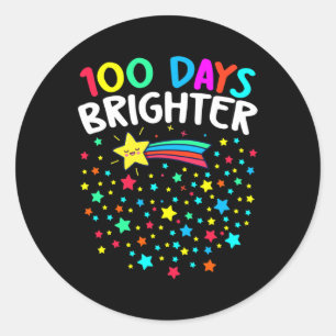 Sticker Rond 100 Jours De Plus En Plus Joyeux 100 Jours De Prof