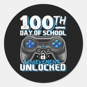 Sticker Rond 100 Jours De Réussite De L'École Jeu Vidéo Déverro