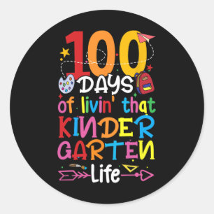 Sticker Rond 100 Jours De Vie Que Maternelle Vie Garçon Fille