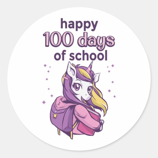 Sticker Rond 100 jours d'école (Devant)