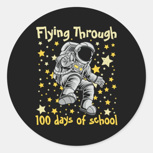 Sticker Rond 100 jours d'école 100e jour Astron (Devant)