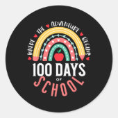 Sticker Rond 100 Jours D'École Arc-En-Ciel 100E Jour D'École (Devant)