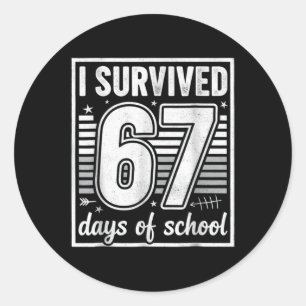 Sticker Rond 100 jours d'école camion 67e jour d'école Six Se