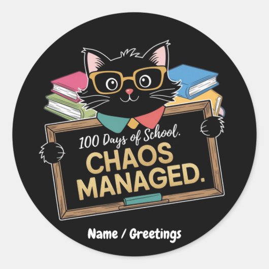 Sticker Rond 100 Jours d'école Comment ce professeur amusant a  (Devant)