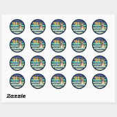 Sticker Rond 100 Jours d'École Dinosaur Enseignant Élève (Feuille)