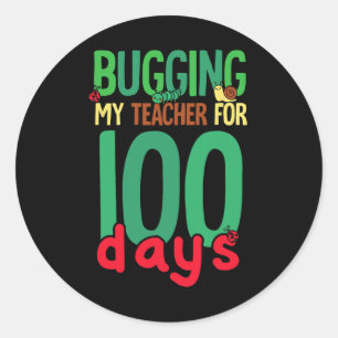 Sticker Rond 100 Jours D'École En Bombardant Mes Enfants Enseig