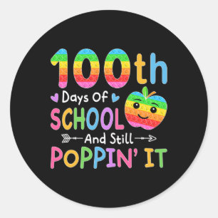 Sticker Rond 100 Jours D'École Et Encore Pupper' It Kids Toddl