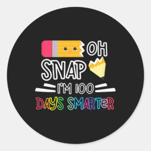 Sticker Rond 100 Jours D'École Je suis 100 Jours Smarter Oh Sna