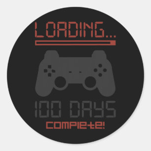 Sticker Rond 100 Jours D'École Jeux Vidéo Gamer Complet Garçons